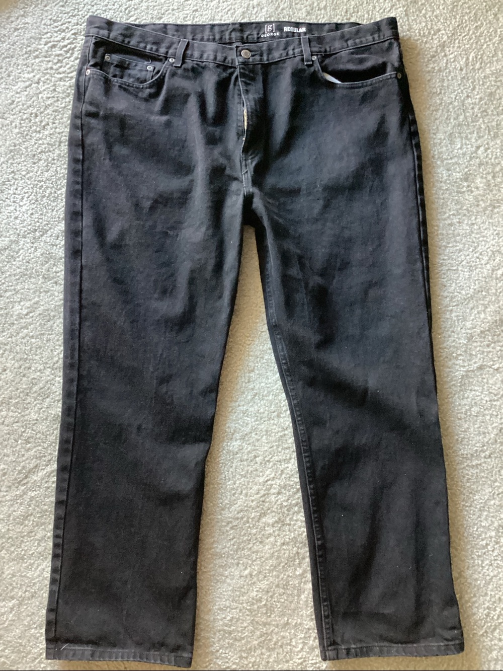 GEORGE Men’s Black Straight-Leg Chinos - Size 44 x 30